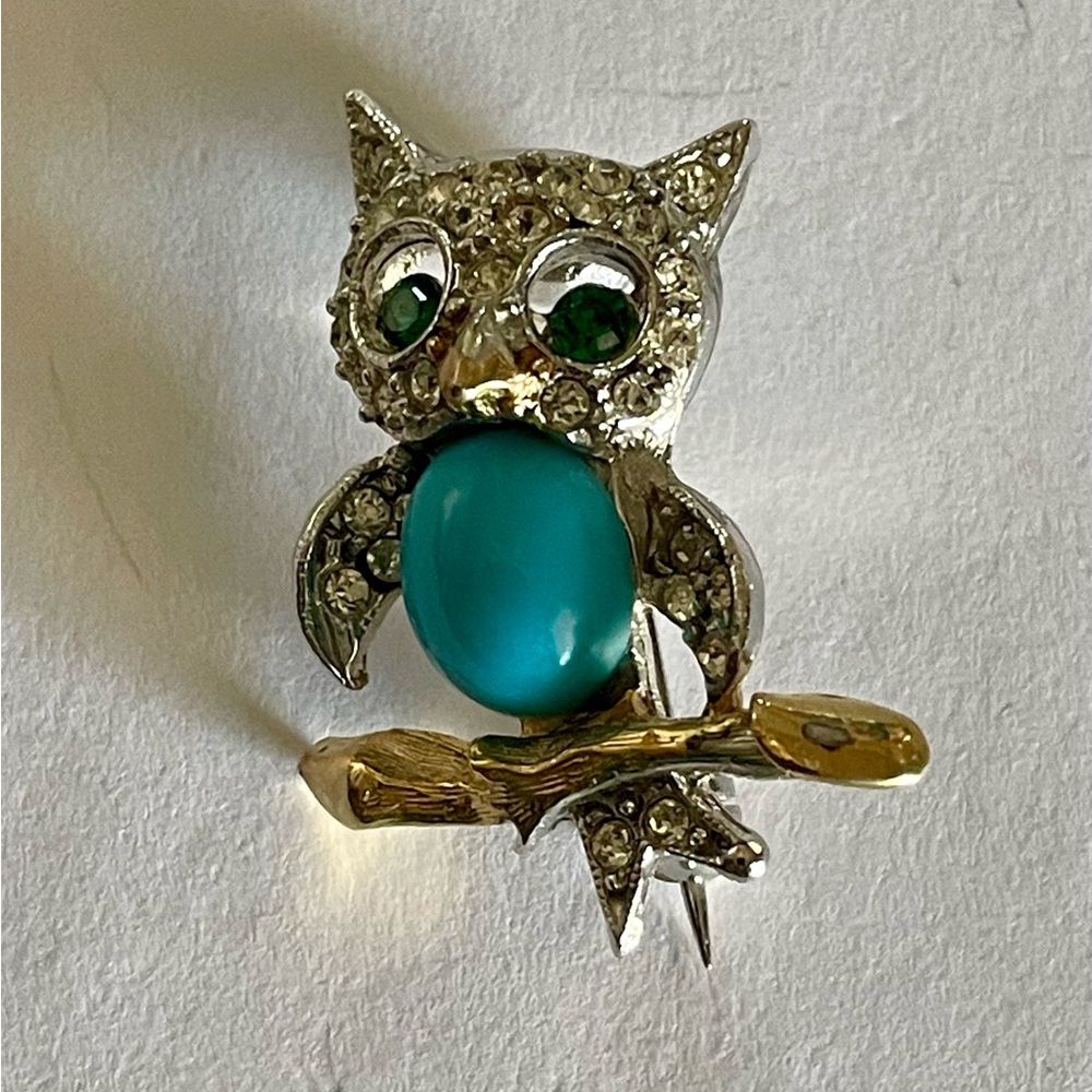 Vintage Signed Pell Owl Brooch